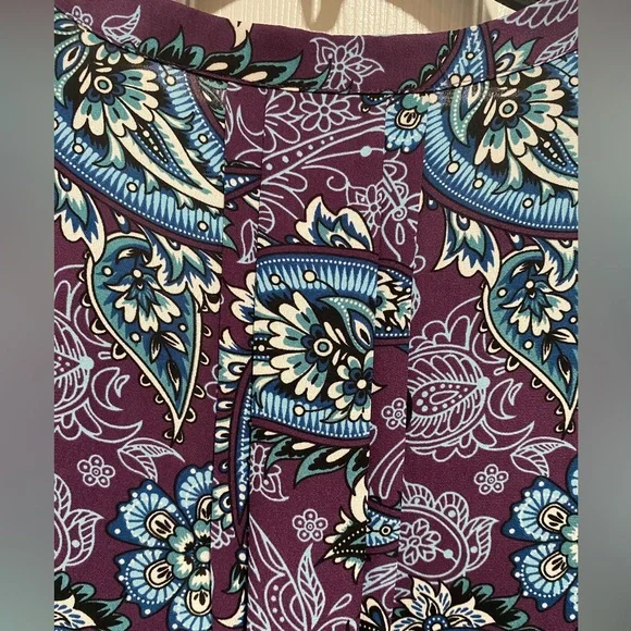 NWT 41 Hawthorn Trina Bell Sleeve Purple Paisley Print Blouse Size 2X NWT - Picture 12 of 15
